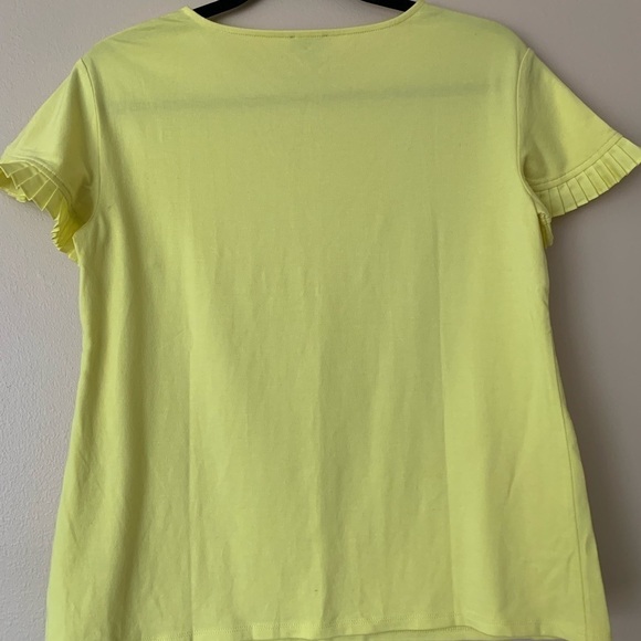 NEW Talbots Ruffles Short Sleeves Yellow Size SP - Picture 5 of 8
